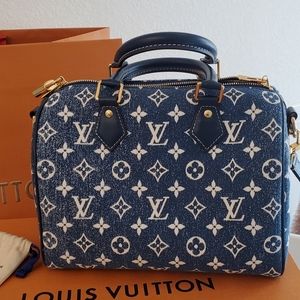 Louis Vuitton Blue Denim Speedy